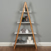 Roost White Ladder Bookshelf Shelf Unit Bamboo Bookcase/Bathroom Storage Display