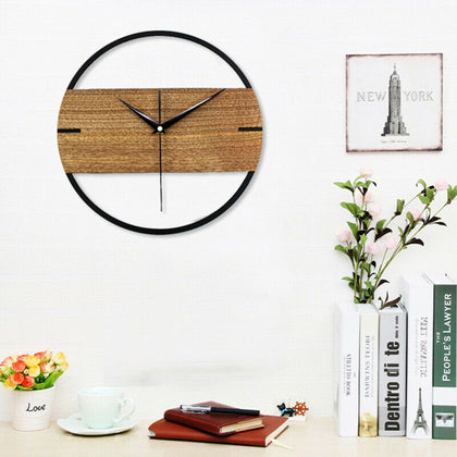 Retro Wall Clock Silent Big Gear Wooden Hanging Wall Clock Home Decor