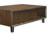 Bretton Walnut Living Room Coffee Table 2 Drawers open Storage Space