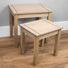 Nest of 2 Tables Solid Waxed Pine Rustic Side Living Room Furniture Units