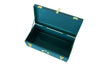 Beautify Storage Trunk Teal Metal Gold Hardware Stackable Vintage Lockable Chest