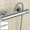 Round Modern Chrome Thermostatic Bar Mixer Shower Valve Round Top 1/2" Outlet UK