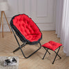 Folding Sleeper Chair with Stool Tufted Fabric Recliner Leisure Lounge Lazy Sofa