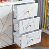1 Door 3 Drawer Sideboard with Golden Hairpin Legs Storage Cabinet Buffets White