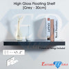 High Gloss Floating Display Shelves Wall Mounted Hidden Bracket Shelf In 5 Sizes
