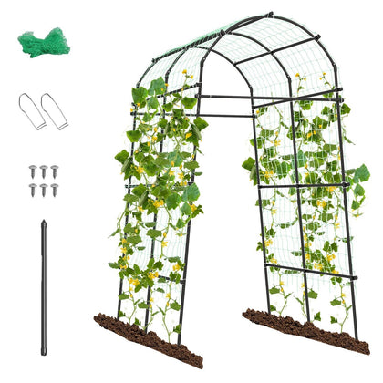 230CM Metal Garden Arch Heavy Duty Arbor Climbing Trellis Pergola Decoration