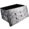 Large 2 Seater Crushed Velvet Foldable Ottoman Storage Box Double Bed Foot Stool
