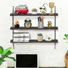 Adjustable 3 Tier Wall Floating Shelf with Metal Brackets Strong Bearing Shelves