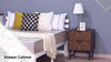 Two-Drawer Herringbone Bedside Table Home Side Cabinet Bedroom Storage Brown