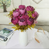 13 Heads Silk Peony Artificial Flowers Peony Wedding Bouquet Home Party Decor
