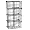 6/8/12 Cube Storage Shelf Metal Wire Grid Interlocking Display Bookcase Cabinet