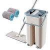 360° Flat Floor Mop And Bucket Set Microfiber 2 Mop Heads Dry Cleaner Cleaning