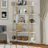 5-Tier Spacious Bookshelf Storage Shelves Unit Durable Wood Home Office Bookcase