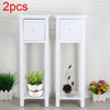 New Pair of Tall Slim Bedside Telephone Tables Narrow Bedroom Hallway Wood White