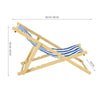 Traditional Stripe Folding Solid Wood Garden Beach Sea Pool Side Chair Deckchair