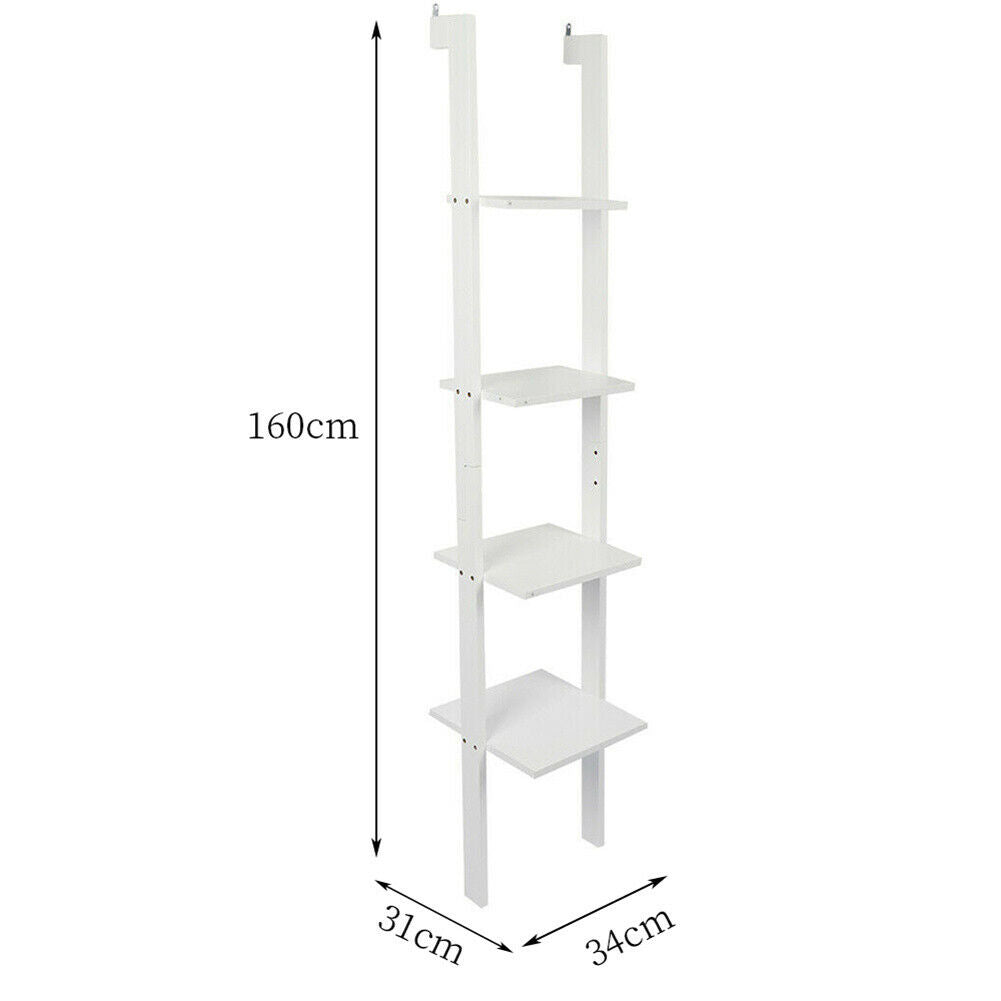 4 Tier Ladder Shelving Unit 5 Tier Display Bookshelf Bookcase Wall Shelf Storage