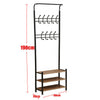 Clothes Heavy Duty Hanging Rail Clothing Coat Stand with Shoe Rack Shelf 2-Color