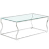 Console Coffee End Table Tinted Tempered Glass Furniture Chrome Crescent Leg