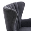 Scallop Back Velvet Armchair Occasional Accent Chair Soft Seat Sofa w/ Footstool