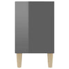 TV Cabinet with Wood Legs Gloss Grey 103.5x30x50 cm Living Room Hot Sale