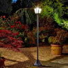 Victorian Solar Lamp Post Lantern Lighting Bright Head Garden Path Light Outdoor