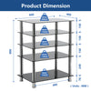 HiFi Stand Glass Cabinet Rack AV Shelf 5-Tiers Audio Entertainment Media