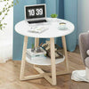 2 Tiers Round Coffee Table Sofa Side Small Nightstand End Console Lamp Desk Wood