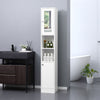 Bathroom Floor Storage Cabinet with Mirror and Shelves Tallboy Unit