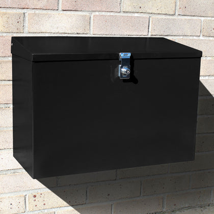 Large Outdoor Lockable Letterbox/Parcel Box/Home Delivery/Secure Postbox Black