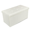 Ottoman Large Storage Box Foot Stools 1&2 Seater Bench Seat White Footstool