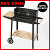 Charcoal Grill Rectangular BBQ Barbecue Steel Outdoor Patio Garden Wheels