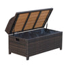 Rattan Seat Bench Hidden Storage Box Outdoor Trunk Toys Chest Garden Furniture