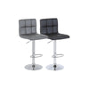GREY & BLACK - PU Leather Breakfast Bar Stool Swivel Kitchen Chrome Gas Lift