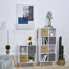 HOMCOM Freestanding 4 Cube Storage Cabinet Bookcase Side Table Unit w/ 2 Drawers