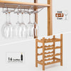 16 Bottles Wine Rack Storage Shelf with 9 Glass Holder Freestanding Wine Holder