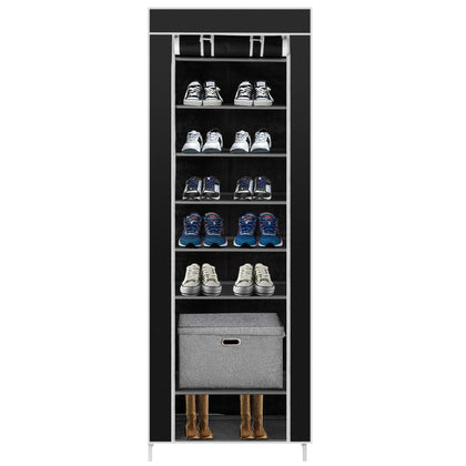 Dustproof 10 Tiers Shoe Rack Cabinet Storage Organizer w/ Oxford Fabric Cover