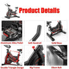 Black Exercise Bike Home Gym Bicycle Cycling Cardio Fitness Training Indoor Use