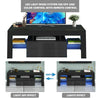 Modern TV Unit Cabinet Stand High Gloss Doors 130cm With LED Lights Drawers Home