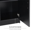 Drawer Cabinet Storage Standing Cupboard Unit Chest Organizer Doors Black