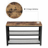 Industrial Shoe Bench Rustic Hallway Furniture Vintage Retro Metal Tier Storage