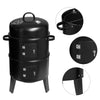 BBQ Charcoal Grill 3 in 1 Barbecue Roaster Smoker Garden Outdoor Cooking Steel