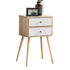 Modern Bedside Side End Table Nightstand Storage 2 Drawers Bedroom Living Room