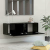 TV Cabinet TV Stand Unit Wall Mounted Floating Cupboard 2 Compartments Furniture