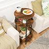 Tall Sofa Side Table, (Small Round Coffee Table with Storage), Industrial