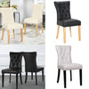 Set of 2 PU Leather Armless Accent Chair with Wooden Legs Side Chair Dining Room