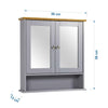 Bathroom Cabinet With Mirror Wall Mounted Grey Medicine Storage Cupboard Unit