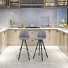 1x Barstool Breakfast stool Metal+leather Counter Bar Chair Faux Bar Stool