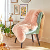 Genuine Sheepskin Rug | Real Luxurious Soft Sheep Fur | Pink 180 x 60cm