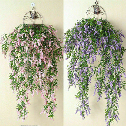 2x Artificial Ivy Flower Vine Garland Hanging Home Garden Trailing Basket Plants