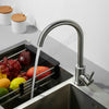 Modern Chrome Kitchen Sink Mixer Taps Faucet Swivel Spout Single Lever Tap Mono